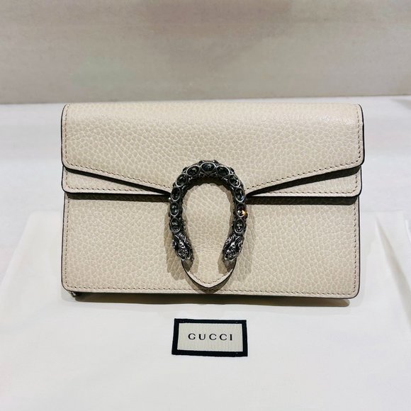 GUCCI White Dionysus Super Mini Leather Bag - Picture 3 of 4